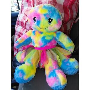Build A Bear Rainbow OCTOPUS Tie Dye Plush 16" With Tutu